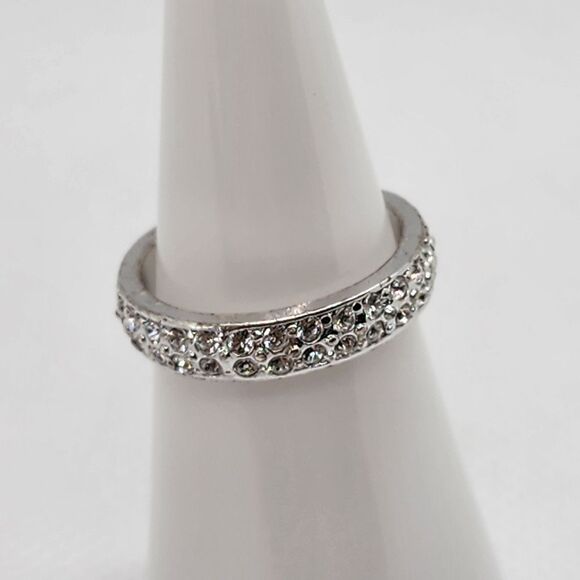 Joan Rivers Silver Tone & CZ Ring (6) - Picture 1 of 8